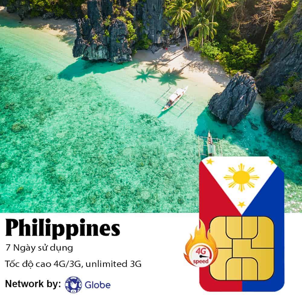 Sim Philippines 7 ngày 7GB – 14GB Data
