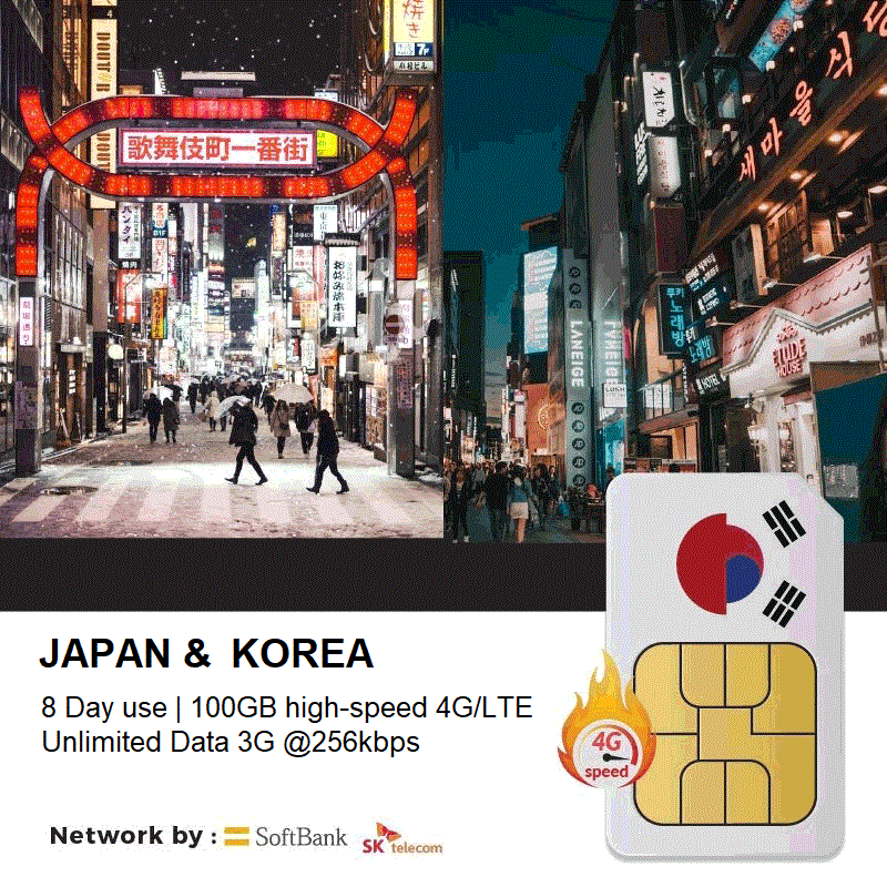 Japan South Korea Travel Sim