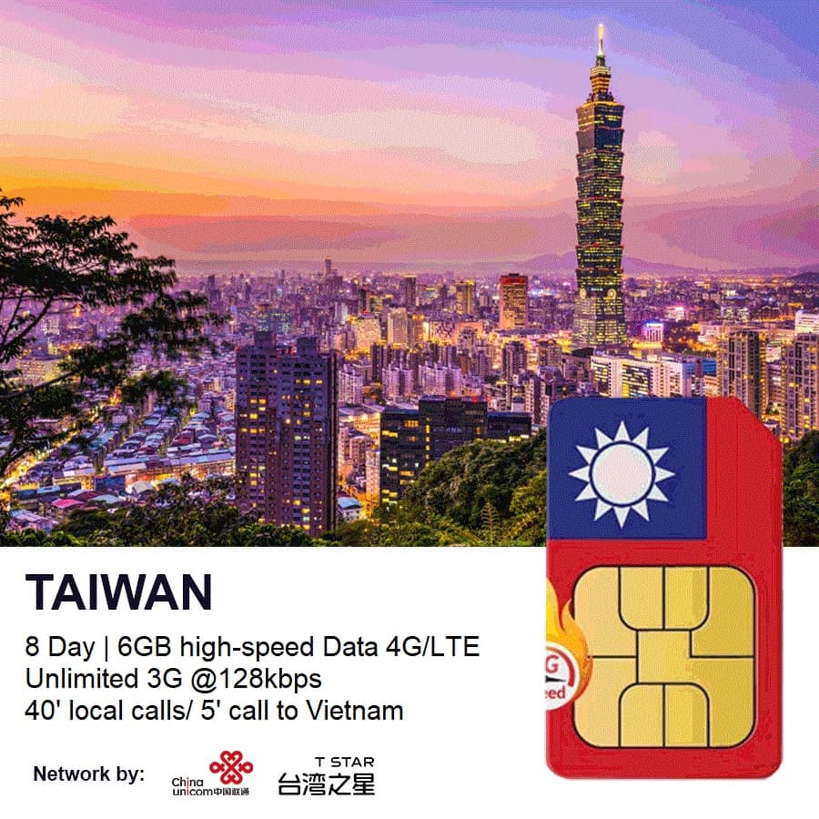 Taiwan Travel Sim 8 Days