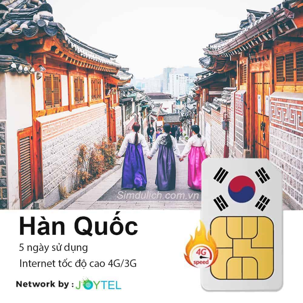 Sim Hàn Quốc 5 ngày 5GB – 10GB Data