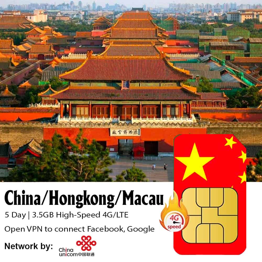 Buy China Travel Sim 5 Days 3.5GB