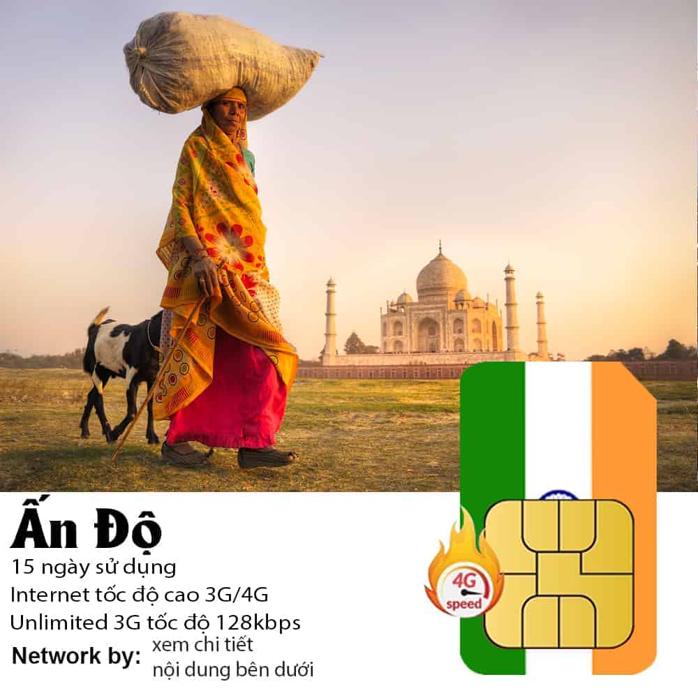 Sim Ấn Độ 15 ngày 10GB Data