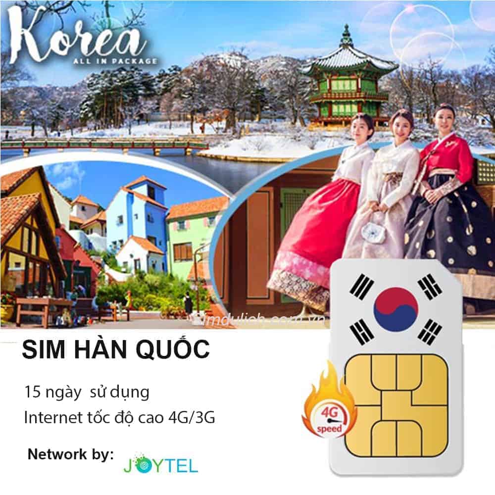 Sim Hàn Quốc 15 ngày 10GB – 20GB
