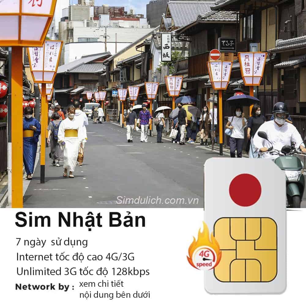 Sim Nhật Bản 7 ngày 7GB – 21GB Data