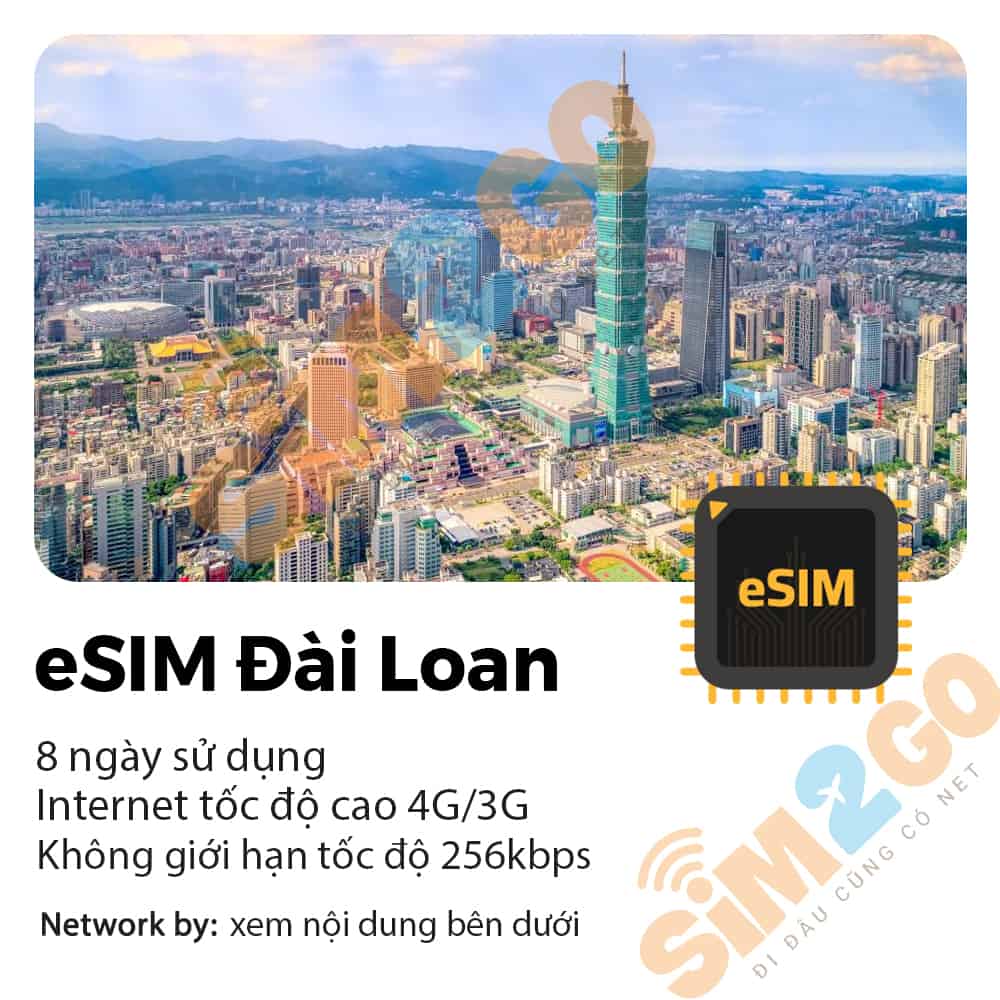 eSIM Đài Loan 8 ngày 6GB & gọi thoại