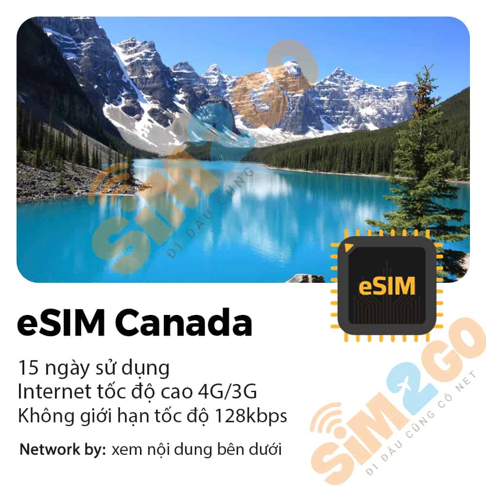 eSIM Du lịch Canada 15 ngày 8GB