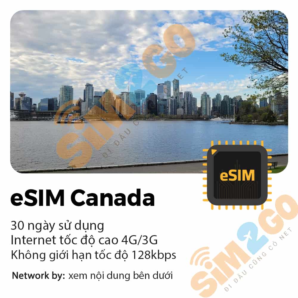 eSIM Du lịch Canada 30 ngày 12GB