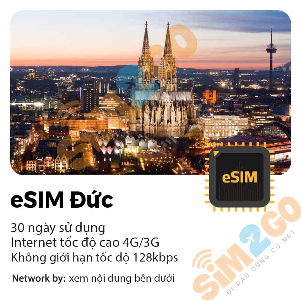 eSIM Du lịch Đức 30 ngày 15GB