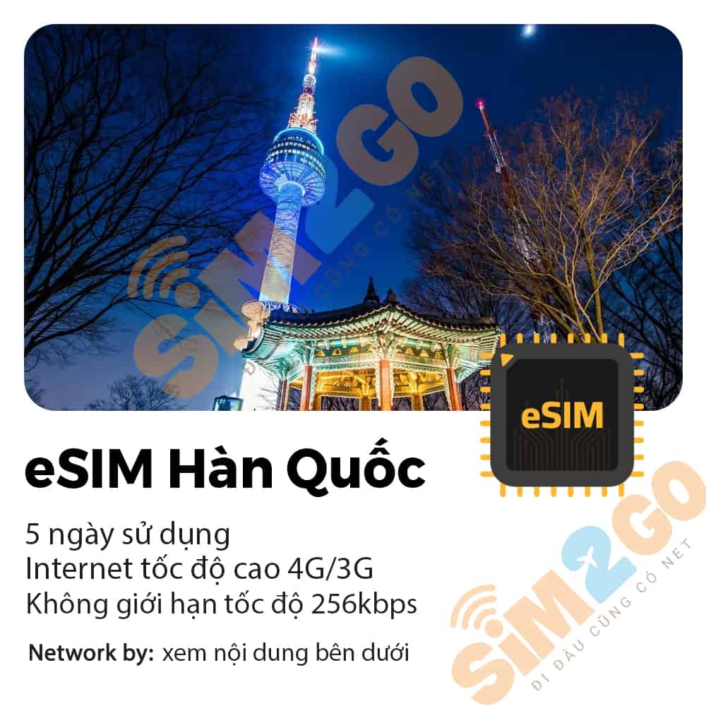 eSIM Du lịch Hàn Quốc 5 ngày 10GB & gọi thoại
