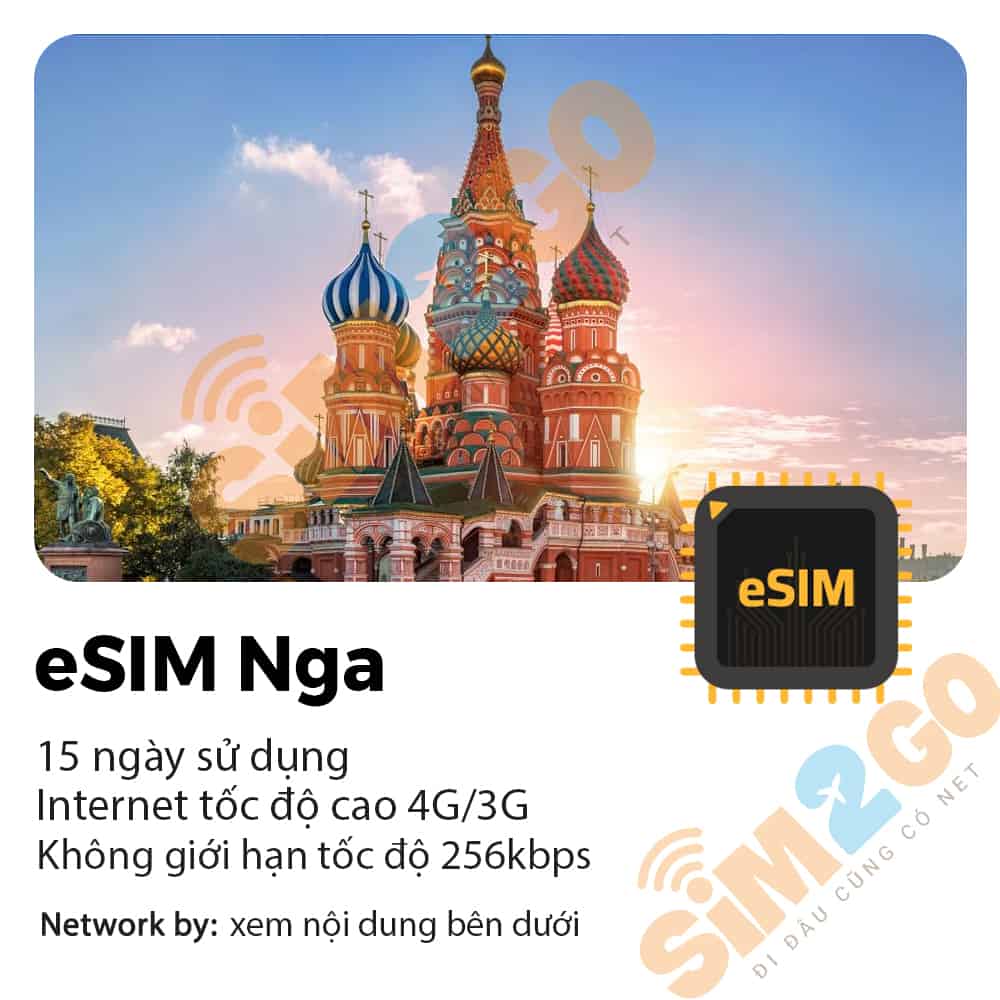 eSIM Du lịch Nga 15 ngày 6GB