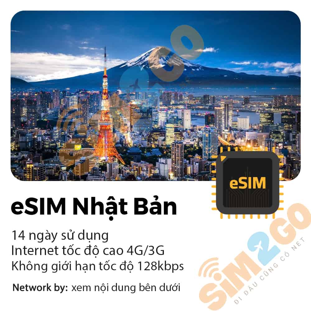 eSIM Du lịch Nhật Bản 14 ngày 10GB