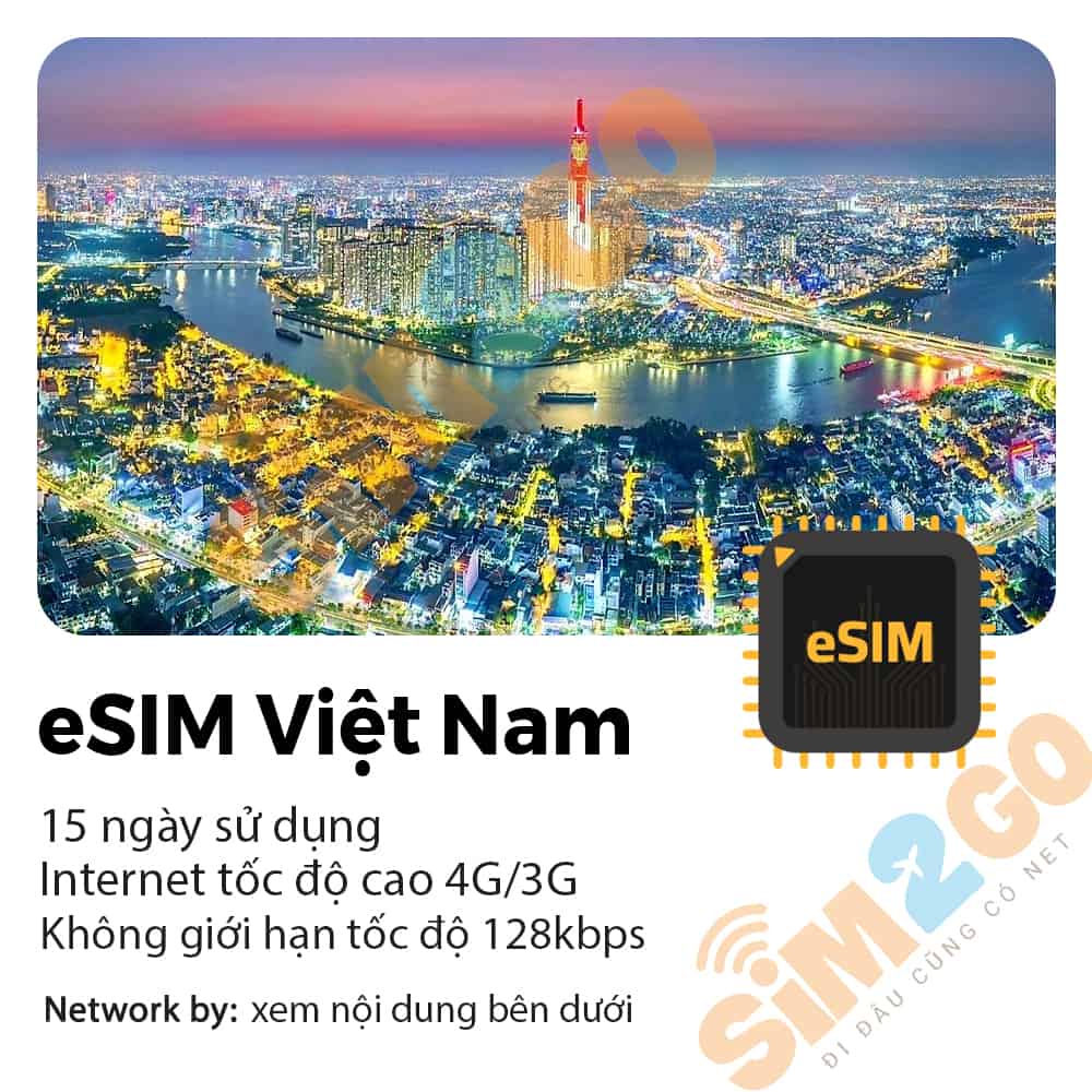 eSIM Du lịch Việt Nam 15 ngày 4GB/ngày