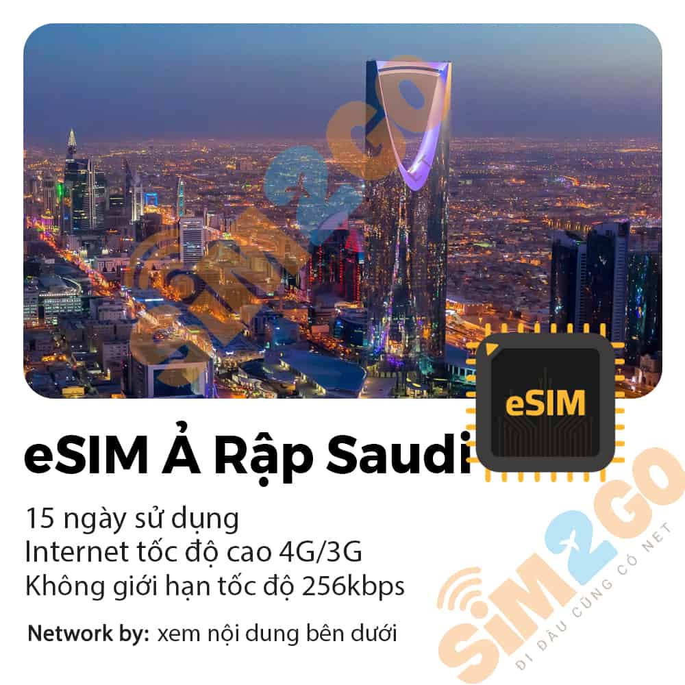 eSim Ả Rập Saudi 15 Ngày 6GB