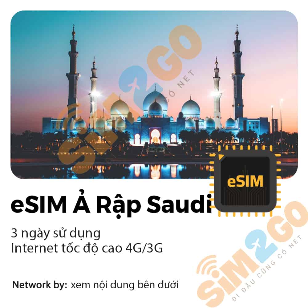 eSim Ả Rập Saudi 3 Ngày 1 GB