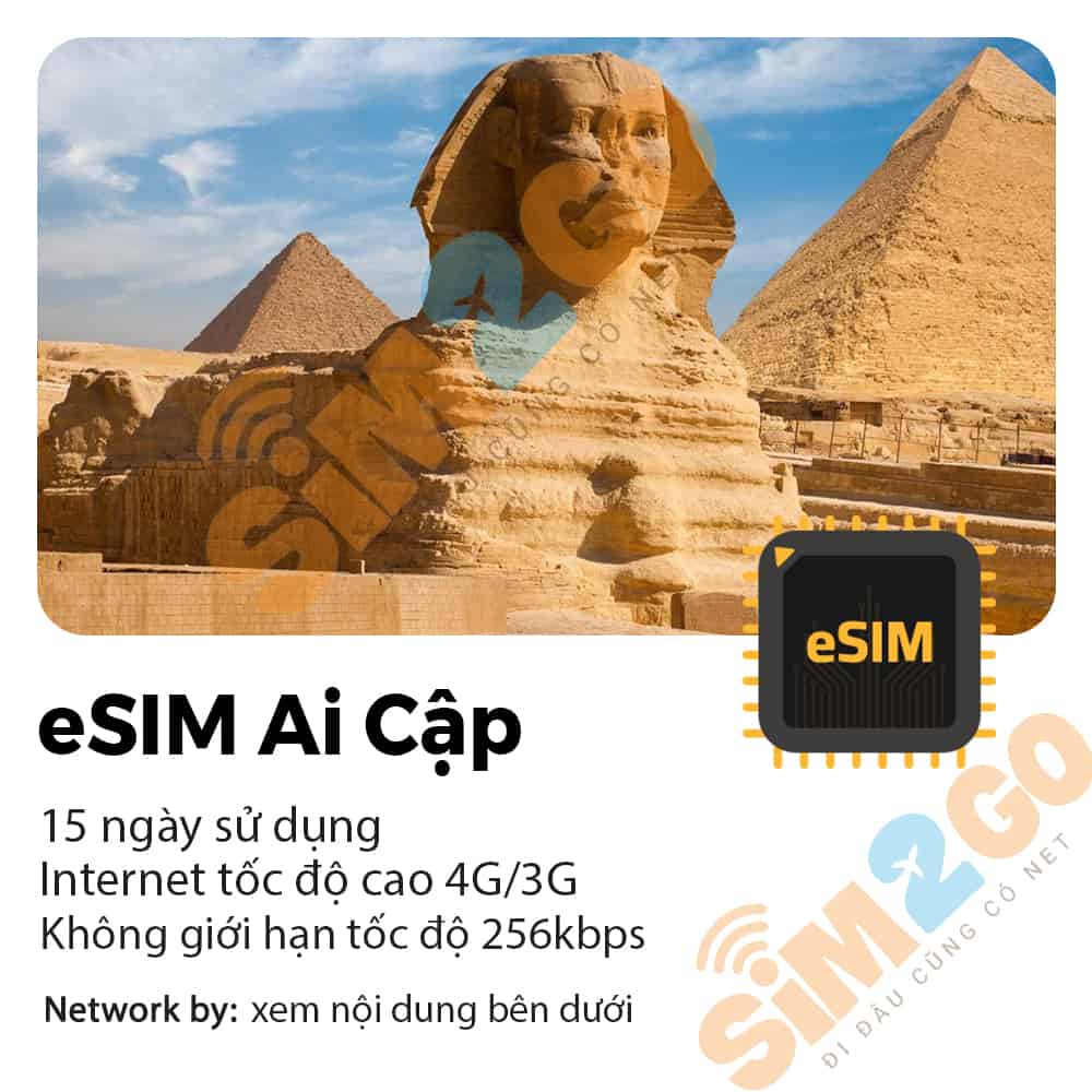 eSim Ai Cập 15 Ngày 6GB