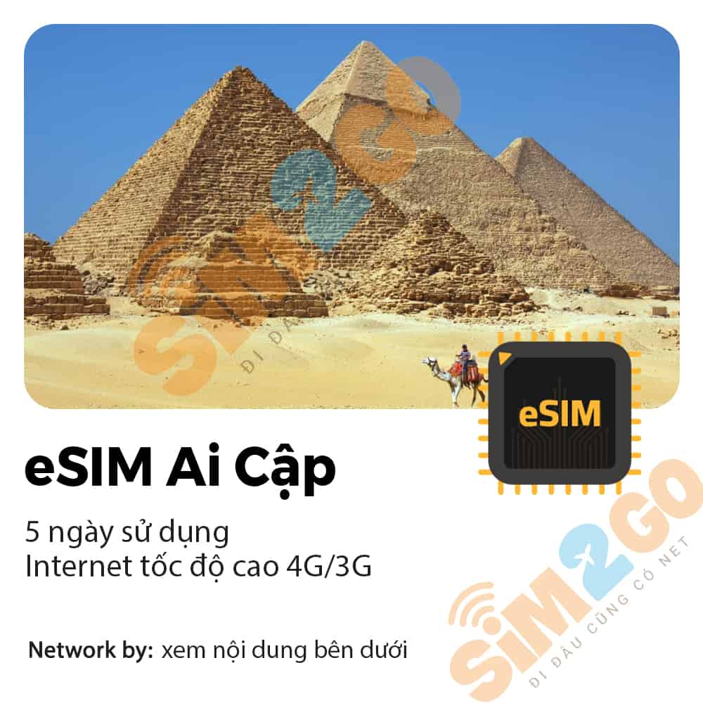 eSim Ai Cập 5 Ngày 3GB