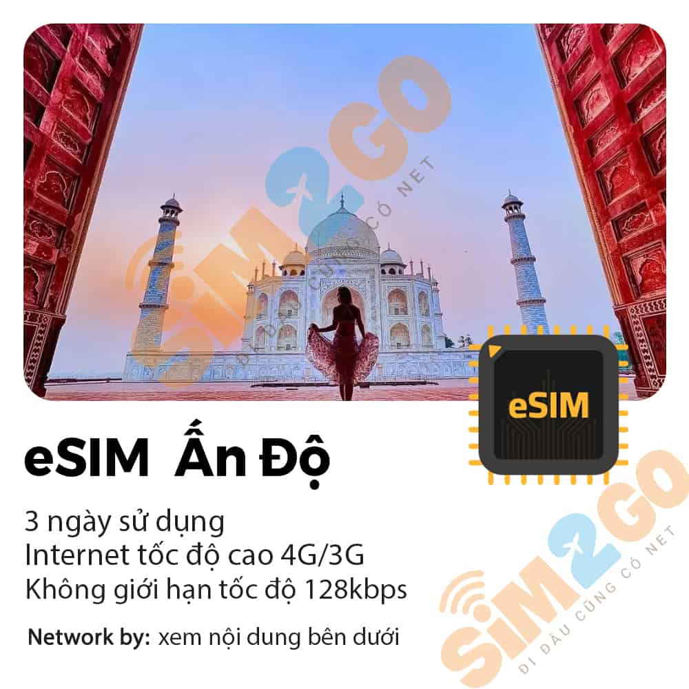 eSIM Ấn Độ 3 Ngày 1GB tới 3GB Data