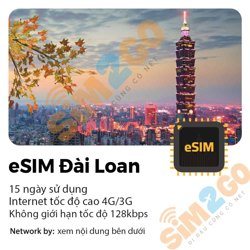 eSIM Đài Loan 15 Ngày 10GB tới 20GB Data