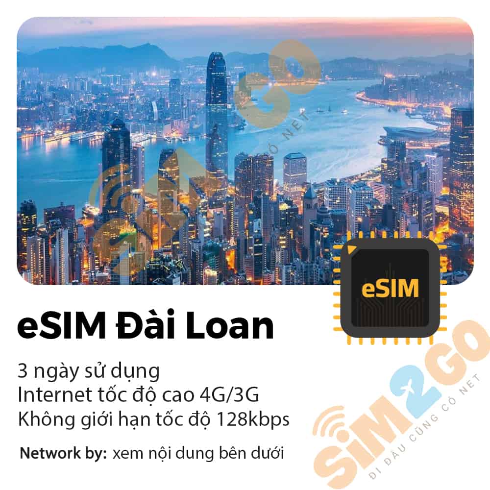 eSIM Đài Loan 3 Ngày 3GB tới 5GB Data