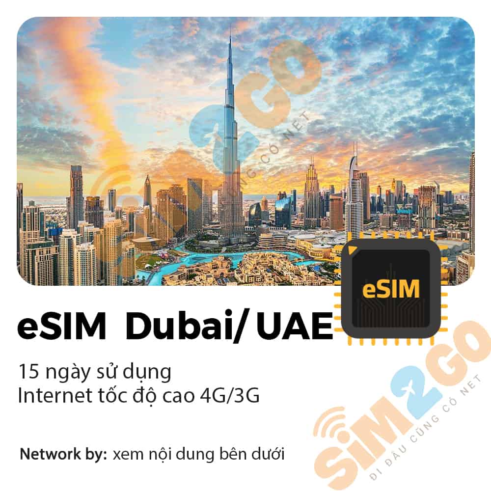 eSim Dubai/ UAE 15 Ngày 5GB