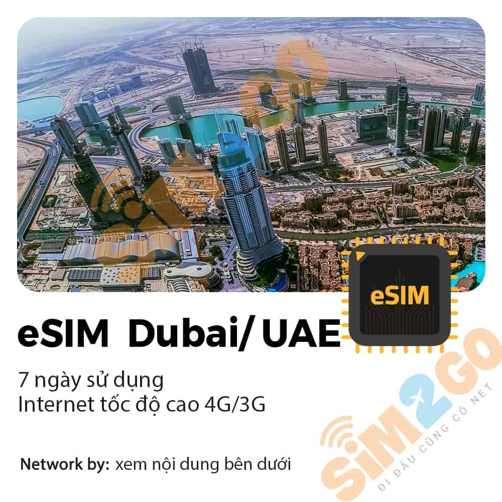 eSim Dubai/ UAE 7 Ngày