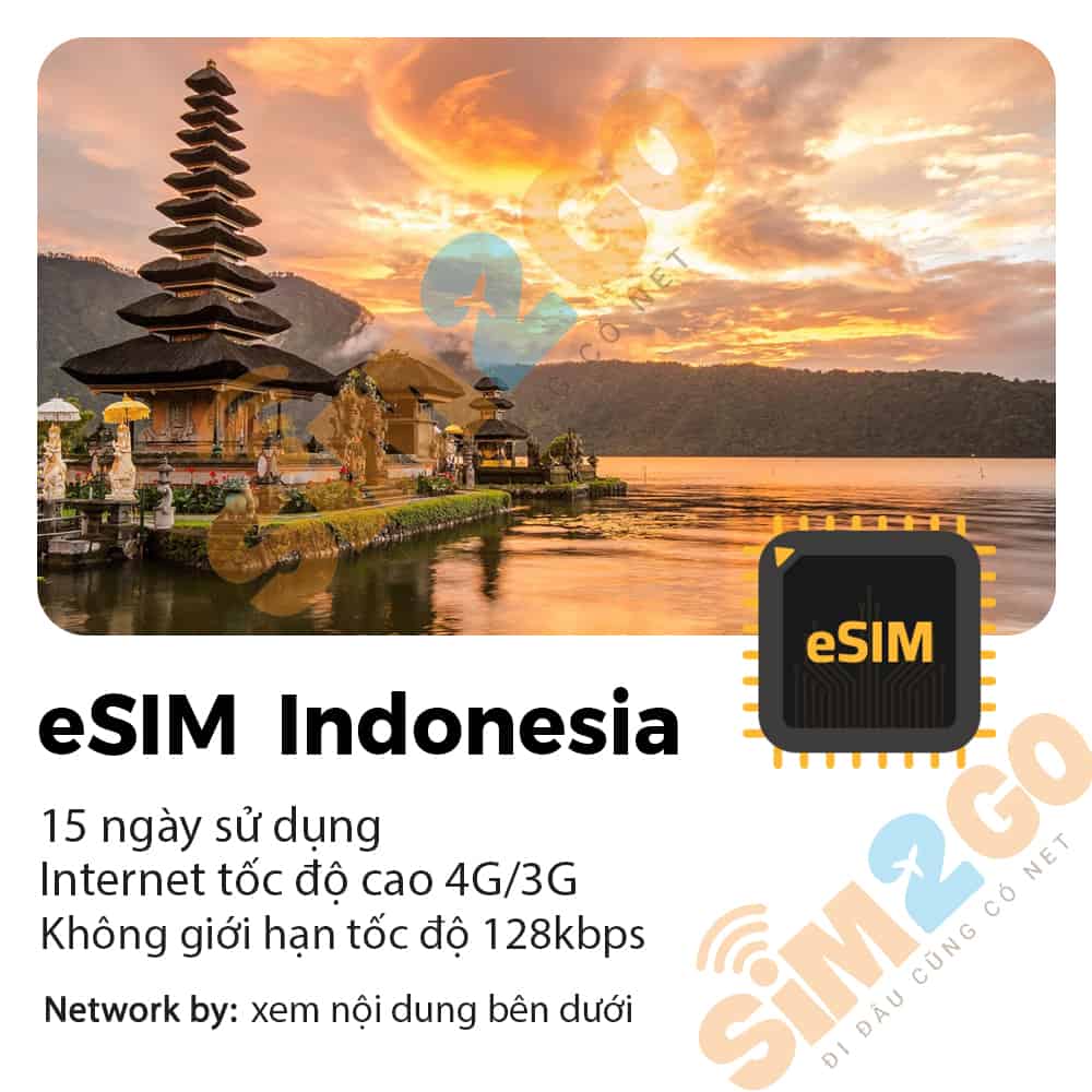 eSIM Indonesia 15 Ngày 10GB tới 20GB Data