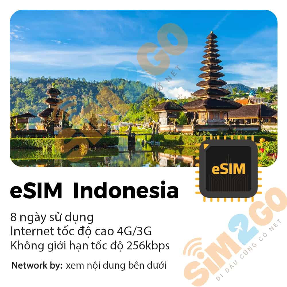 eSIM Indonesia 8 ngày 8GB & gọi thoại