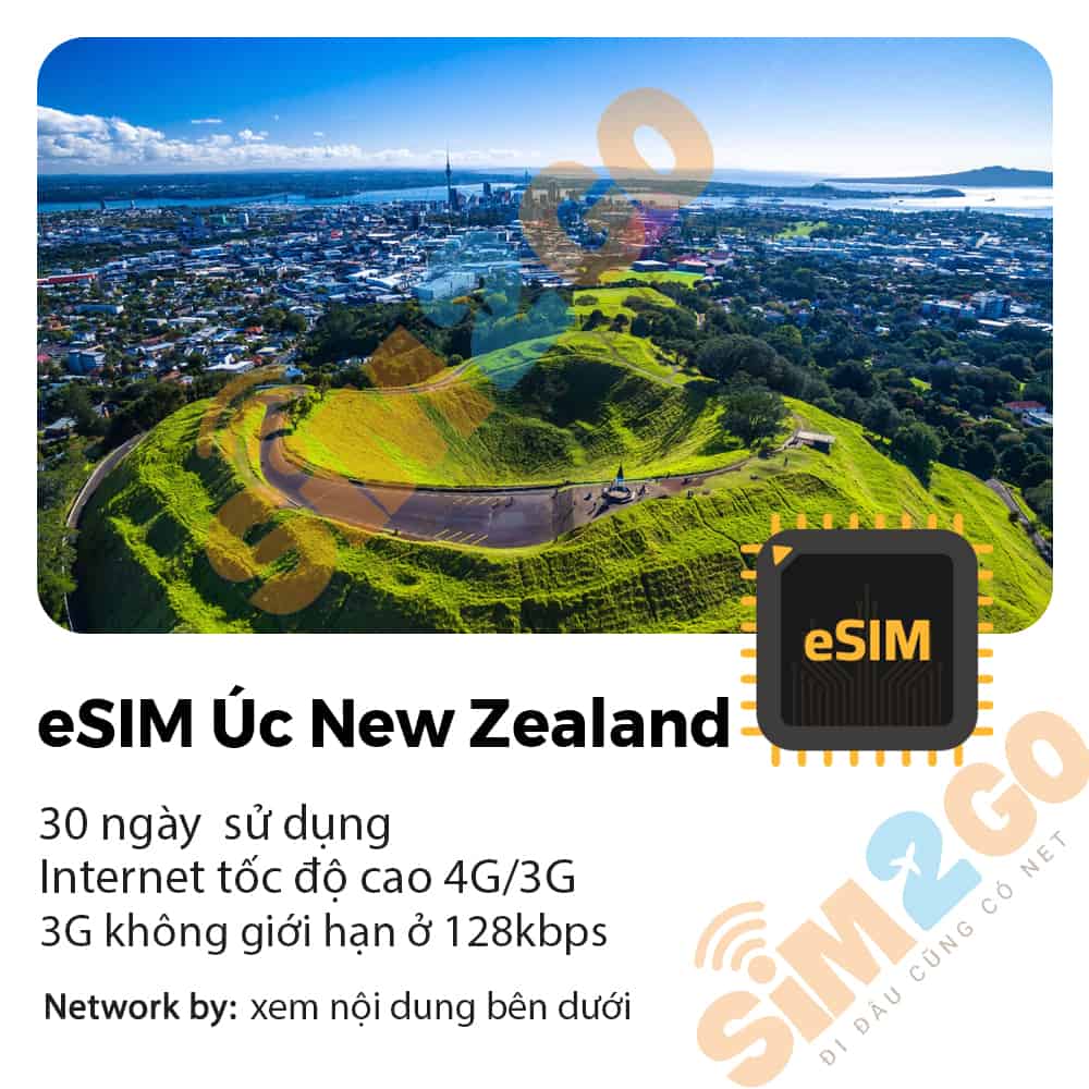 eSIM Úc New Zealand 30 Ngày 10GB tới 20GB Data