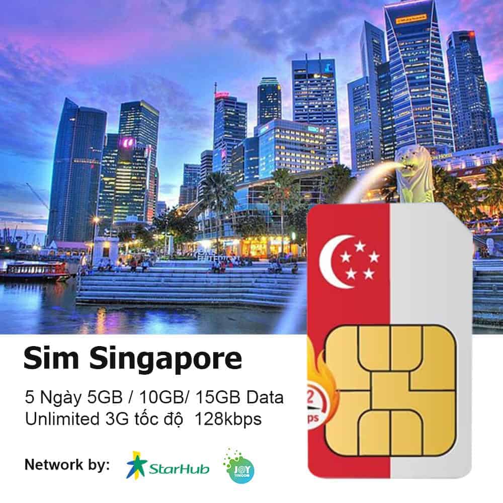 Sim Singapore 5 Ngày 5GB/ 10GB/ 15GB Data