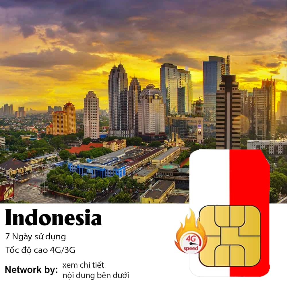Sim Indonesia 7 Ngày 10GB/20GB Data