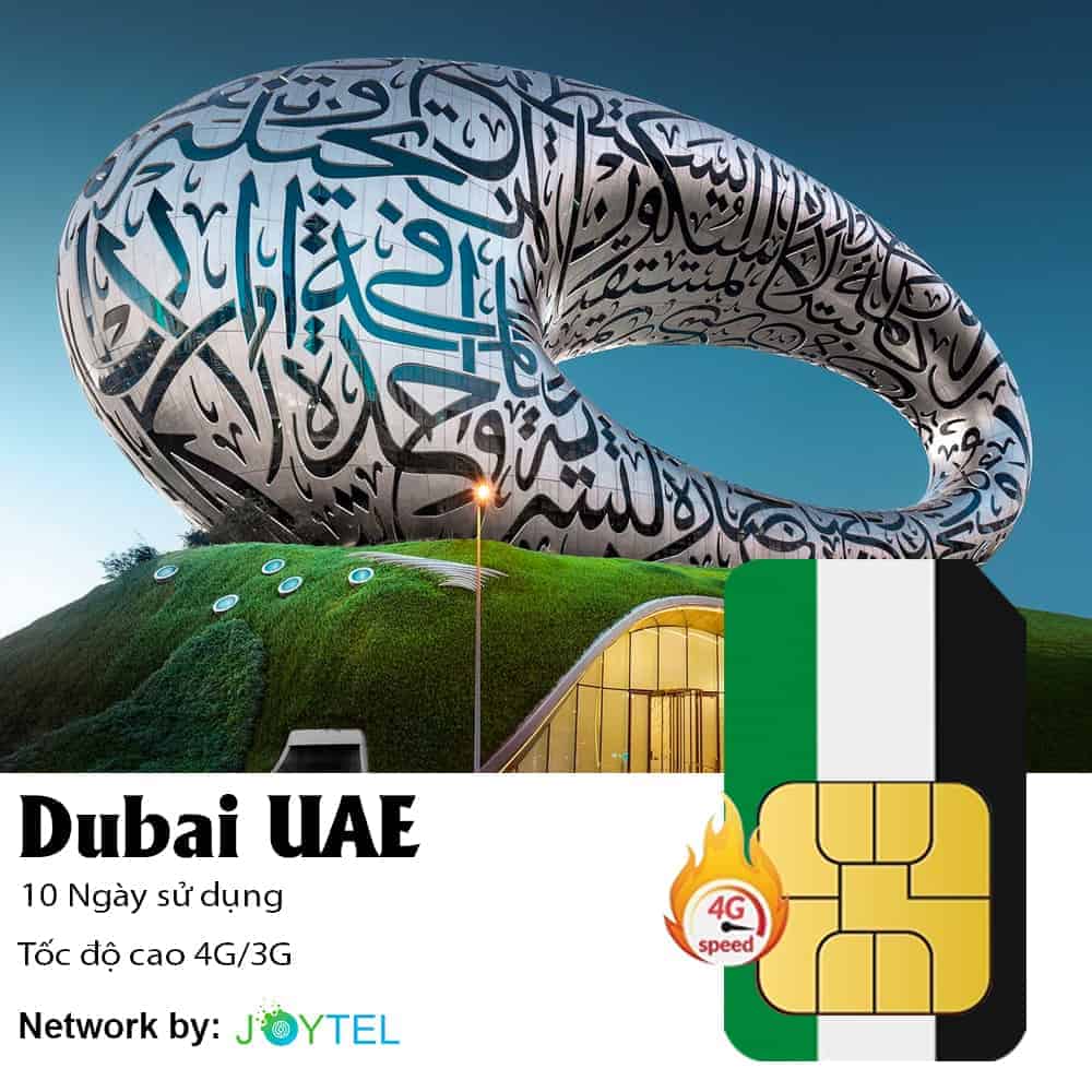 Sim Dubai UAE 10 ngày 3GB Data