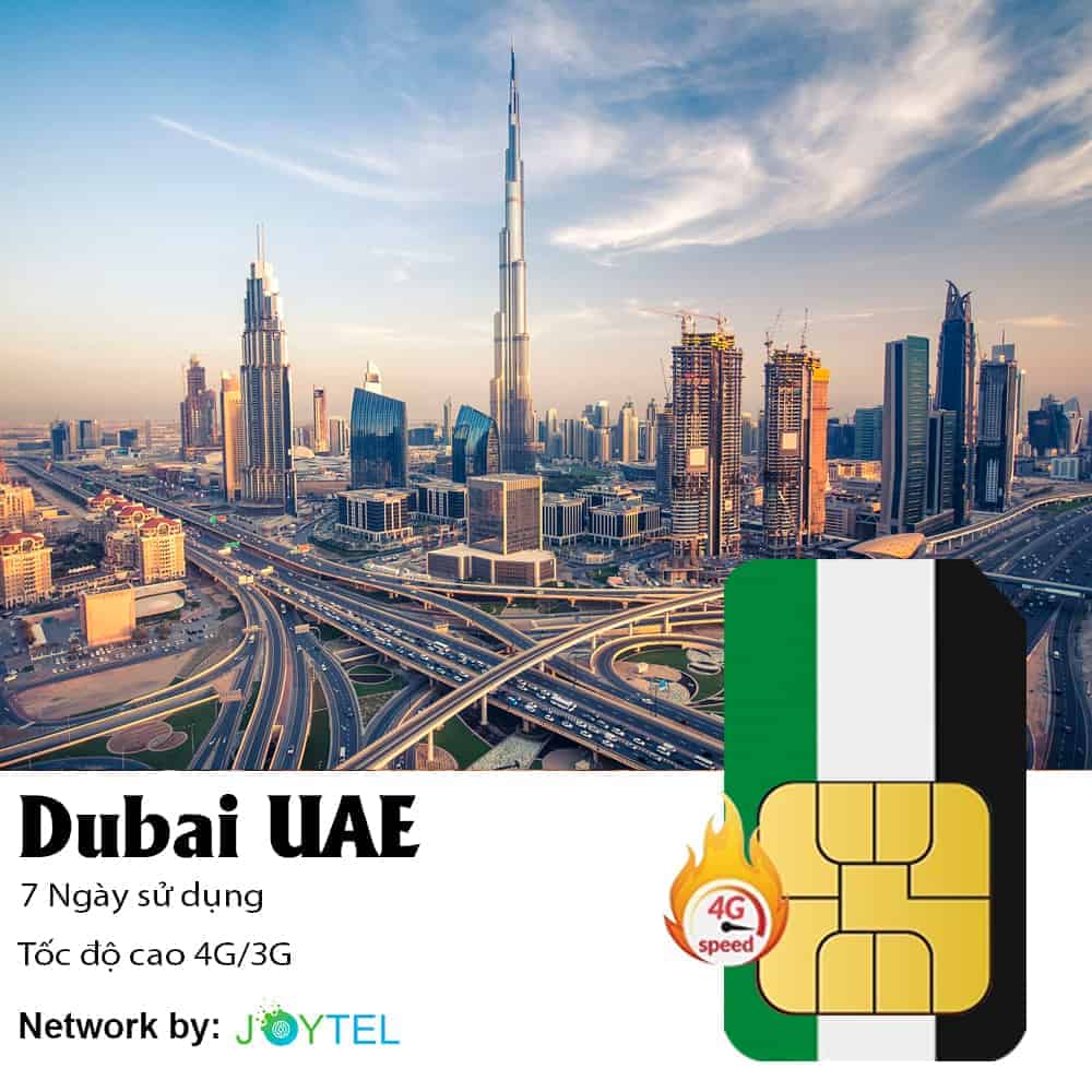 Sim Dubai UAE 7 ngày 2GB/3GB Data
