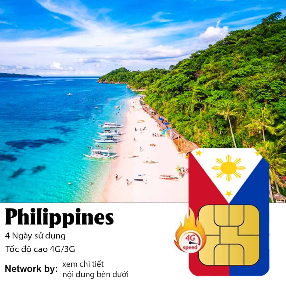 Sim Philippines 4 Ngày 4GB/ 8GB/ Data