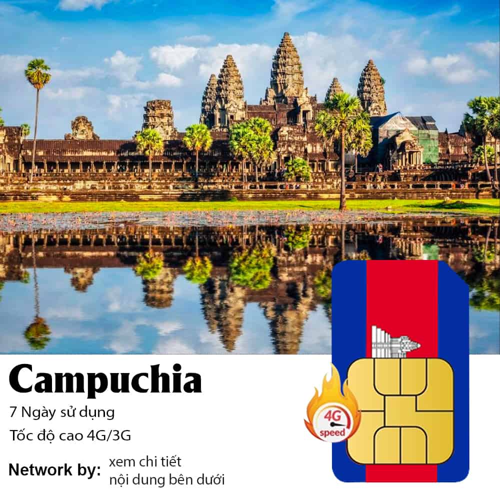Sim Campuchia 7 Ngày 10GB/20GB Data