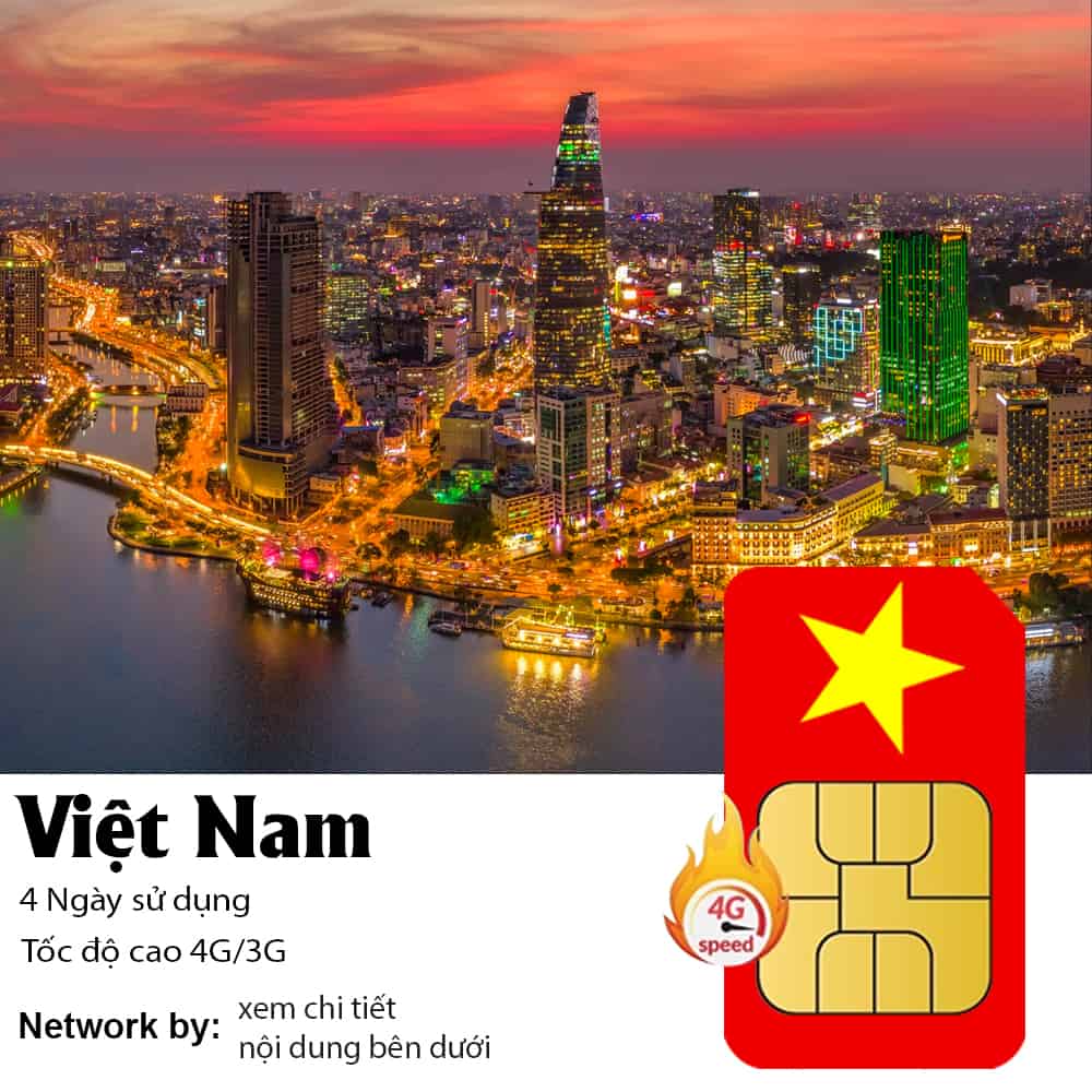 Sim Việt Nam 4 Ngày 4GB/ 8GB/ 12GB Data